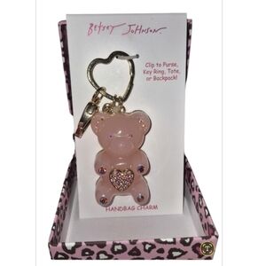 Betsey Johnson Pink Bear Handbag Charm